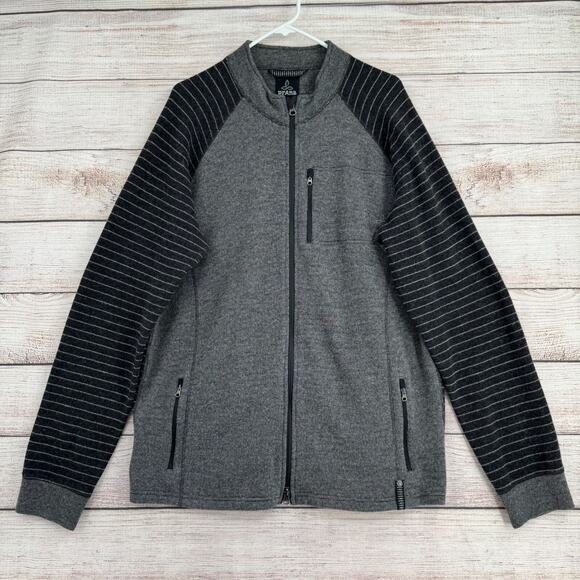 prAna Rohan Wool Full Zip Sweater Jacket Men's Size XXL Gray/Black - Picture 1 of 13